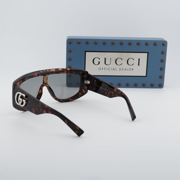 Gucci GG1950S 003 Shield Sunglasses - Dark Havana/Grey main image 8
